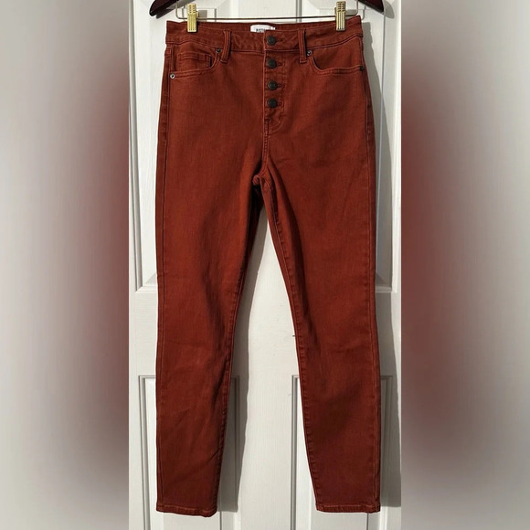 PISTOLA Arianna Hi Rise Button Fly AUTUMN FALL Burnt Orange Jean 28 STRETCH NICE - Picture 1 of 10